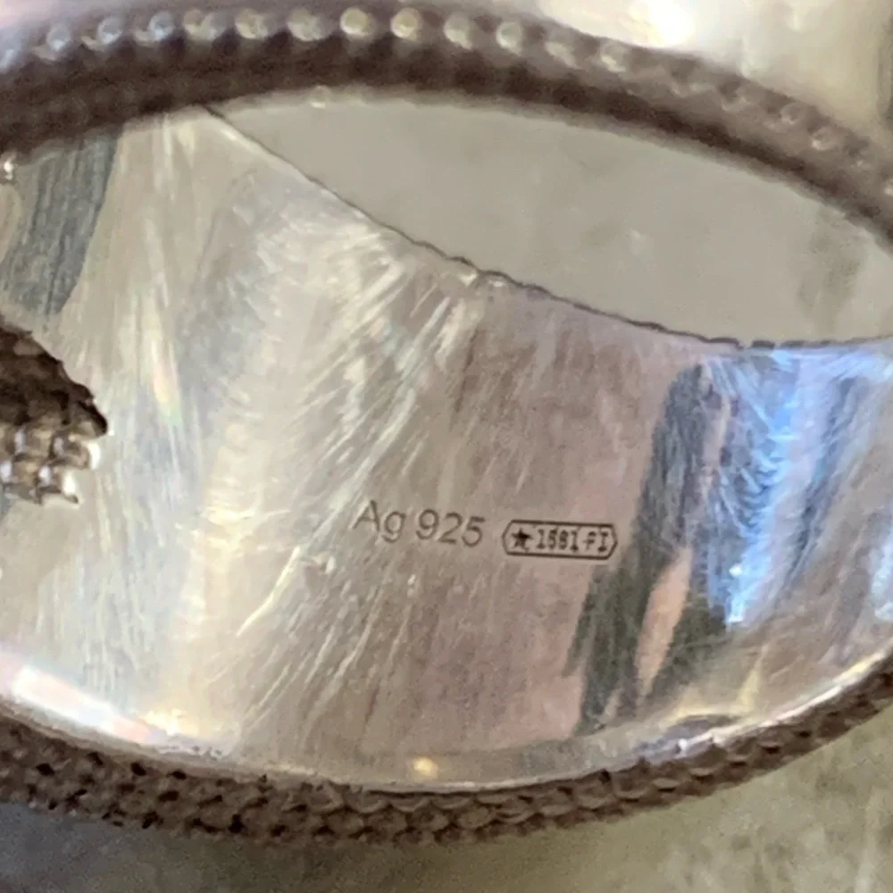 GUCCI GG Unisex Ring, Sterling Silver 925, Gucci Size 19, Approx. USA Size 8.75